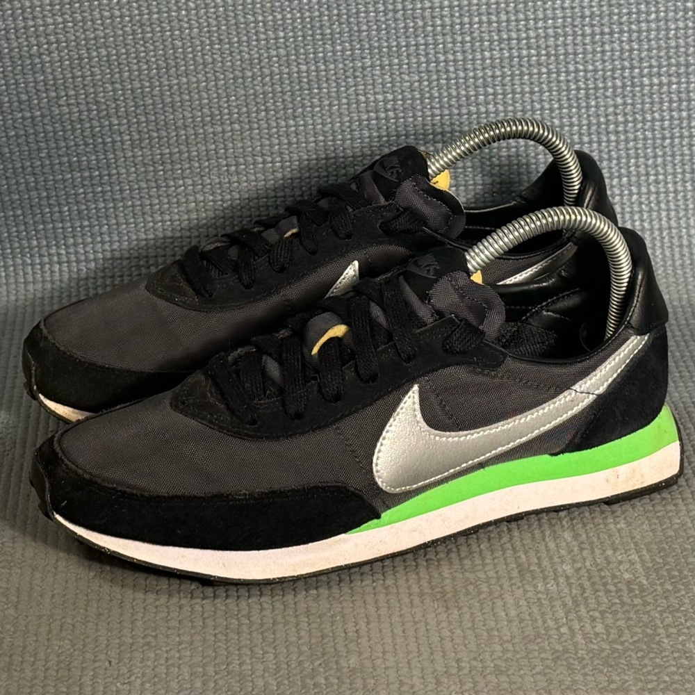 Nike Waffle Trainer 2 Black White Green Low Shoes DC6477-003 Sz 6Y Sz‎ 7.5 Women